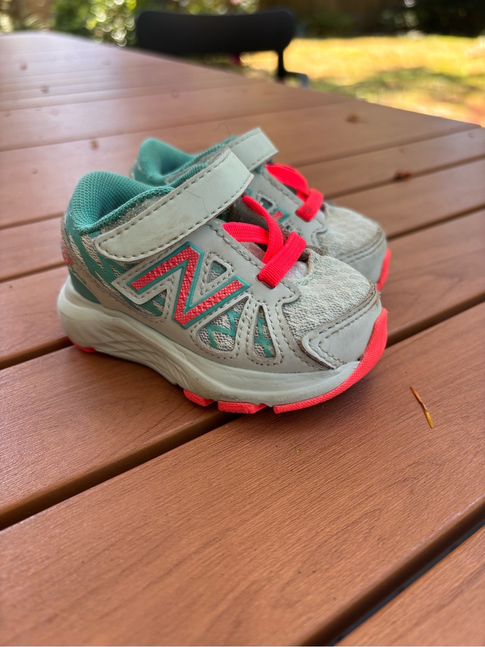 New Balance baby Teal & Coral Athletic Sneakers